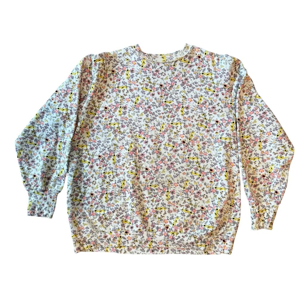 AFRM Cottage Ditsy Floral Crew Neck Pullover Sweater Women's Sz Small